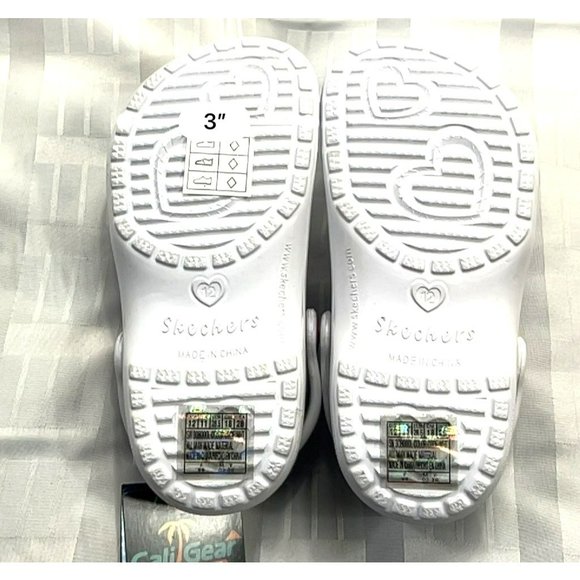 Skechers Youth Girls Heart Charmer Clogs, color white, size 12 - Picture 4 of 10